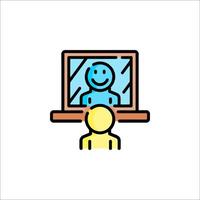 A man is looking at a mirror and smiling vector