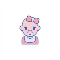 A baby with a pacifier in its mouth vector