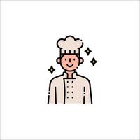 A chef icon with a star on his head vector
