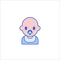 A baby with a pacifier in his mouth vector