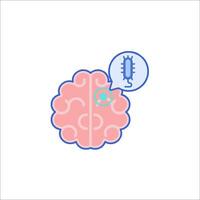 A brain with a virus on it vector