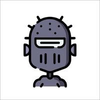 A robot with a helmet on his head vector