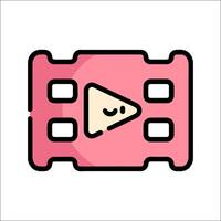 A pink tape icon with a smiley face vector