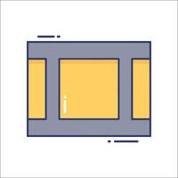 A yellow and blue square with a window in it vector