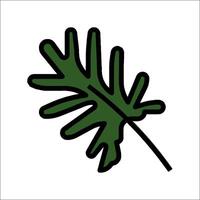 A green leaf icon on a white background vector