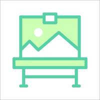 A green icon of a painting on a table vector