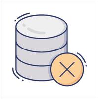A stack of data with an x on it vector