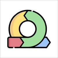 A colorful arrow pointing to the right vector