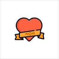 A heart with the word mom on it vector