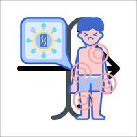 Illustration of a man with a virus on his body vector