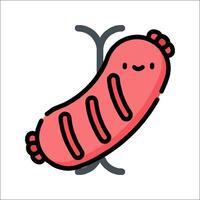 A sausage is hanging on a pole vector