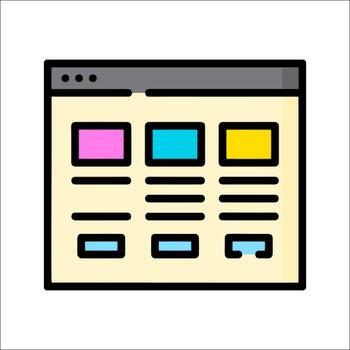 A web page icon with colorful squares vector