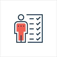 A man with a checklist icon vector