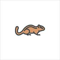 A squirrel is shown in a line drawing on a white background vector