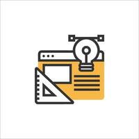A web page with a light bulb and a pencil vector