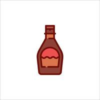 A bottle of syrup with a red liquid inside vector