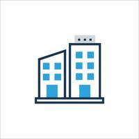 Two buildings icon on white background vector