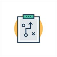 A clipboard with an arrow pointing to it vector