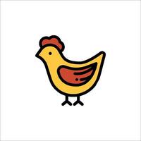A chicken icon in a flat style vector