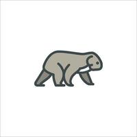 A bear walking on the ground with a white background vector