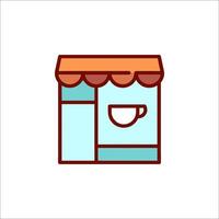 A coffee shop icon with a cup and saucer vector