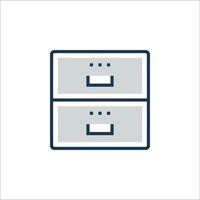 A file cabinet icon on white background vector