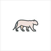 A line drawing of a panther on a white background vector