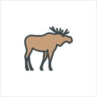 Moose icon illustration isolated on white background vector