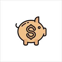 A piggy bank with a dollar sign on it vector
