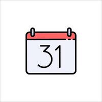 A calendar with the date 31 on it vector