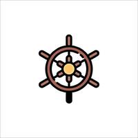 A ship's wheel icon on a white background vector