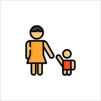Mother and child icon illustration vector
