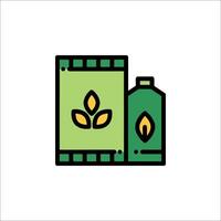 A green and yellow box with a leaf on it vector