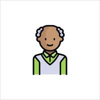 An old man with a green shirt and vest vector