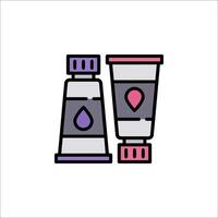 Two tubes of paint with a pink heart on the top vector