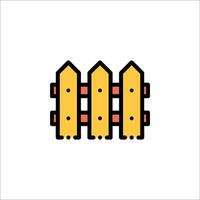 A fence icon with two wooden posts vector