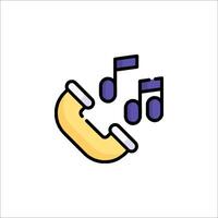 A phone with music notes and a phone cord vector
