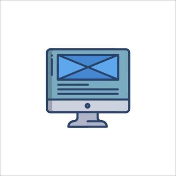 correo electrónico icono en un computadora monitor vector