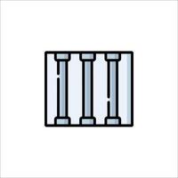 A line drawing of a cage with bars on it vector