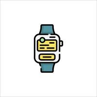 An icon of a watch with a phone on it vector