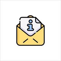 Email icon with a paper envelope and a paper envelope vector