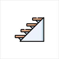 A stairway with a ladder icon vector