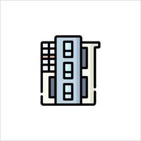 A building icon in a line style vector