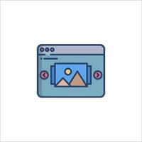 A web page with a mountain in the background vector