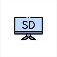 A computer monitor with the word sd on it vector
