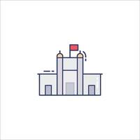 A building with a flag on top and a flag on the roof vector