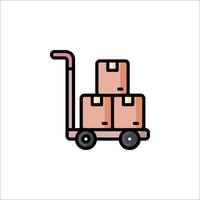 A hand truck with boxes on it vector
