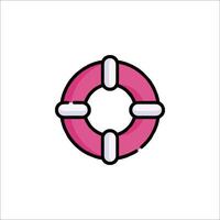 A pink life preserver icon on a white background vector