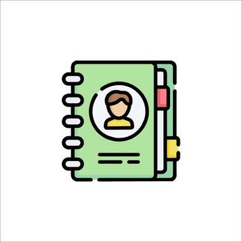 un cuaderno con un de la persona cara en eso vector