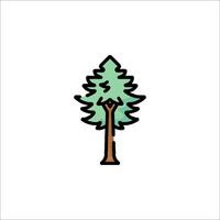 A tree icon in a flat style vector